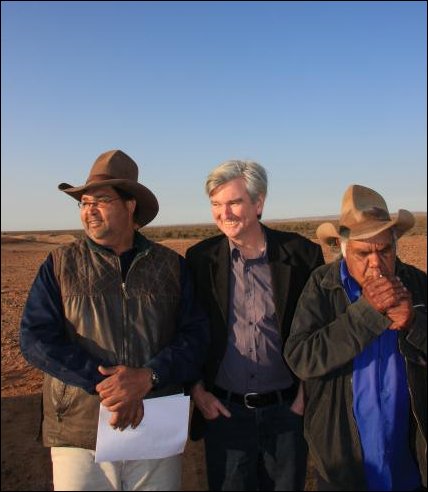 (L  to R) Shane Kemp Chairman Dieri Aboriginal Corporation, Steve Kenny and Edward (Eddie) Lander (Elder Dieri)
