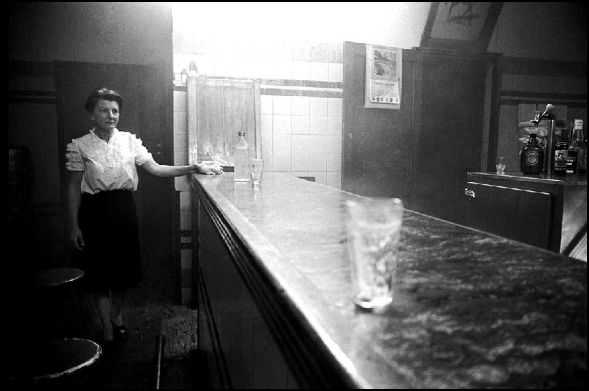 Barmaid, burnt pub Bondi Junction - c.1966