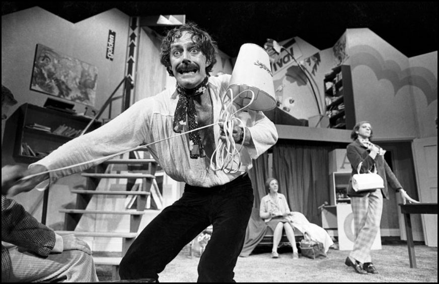 Actor Barry Otto performing in "Black Comedy" at the Nimrod Theatre, Sydney - 1978