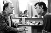 Actor John Ireland (1914 - 1992) and Laurence Harvey  (1928 - 1973) backstage West End, London - 1971
